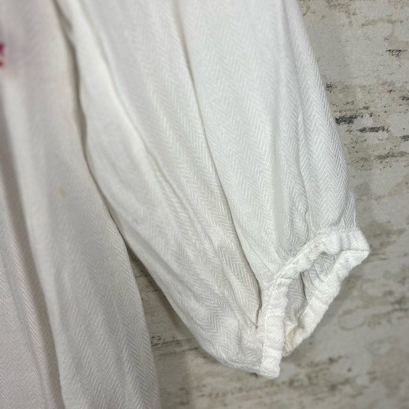HATLEY Ivory Embroidered Tunic Top Size Large Modal Blend - Picture 13 of 16